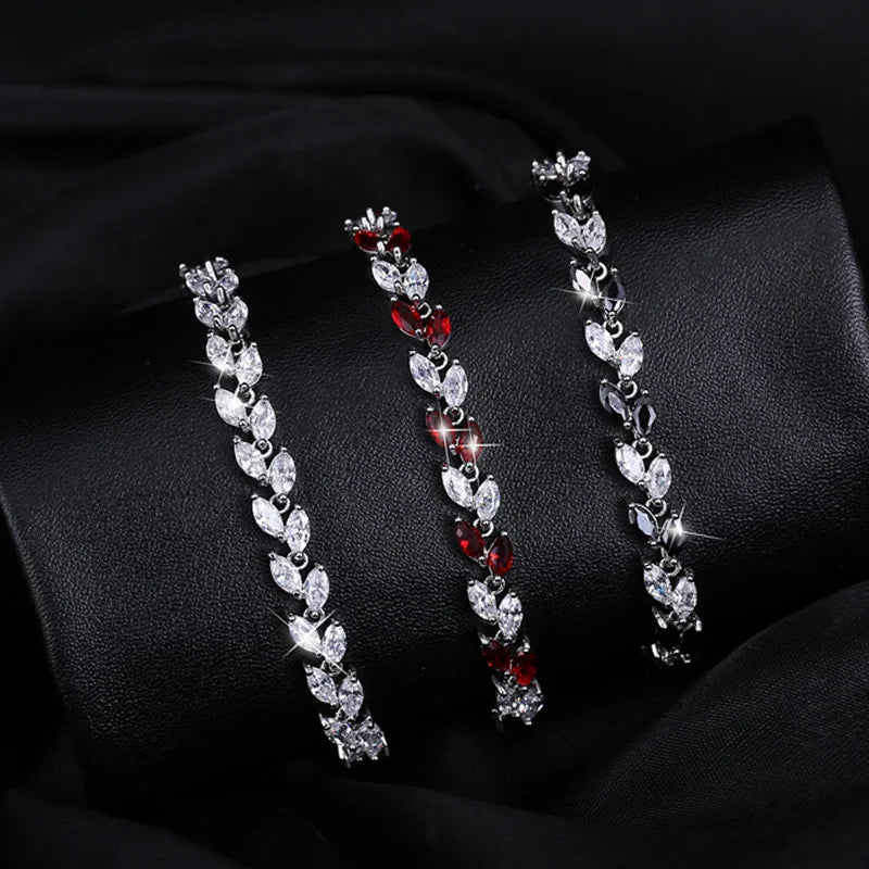 CWWZircons The New 2022 Summer Design White Gold Color Austrian Royal Blue Crystal Bracelets for Women Fashion Jewelry CB133