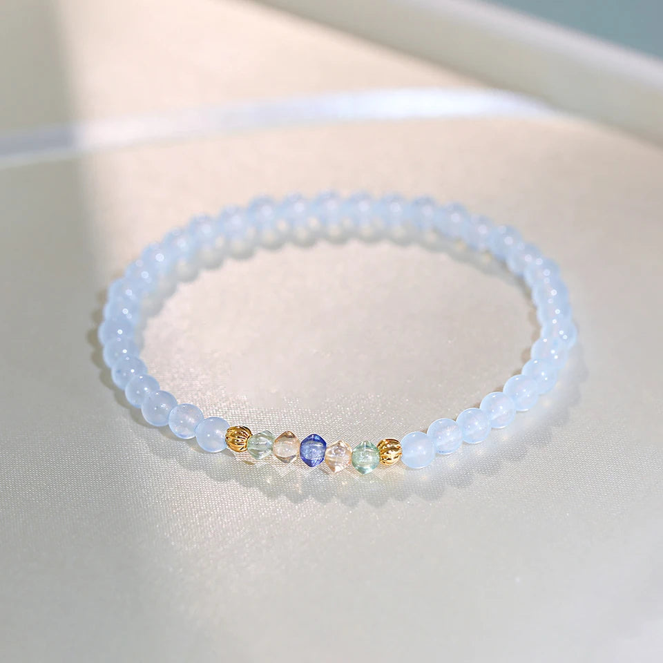 2026 New layered mint green and white crystal women's bracelet, light luxury, niche, exquisite, perfect as a festive gift