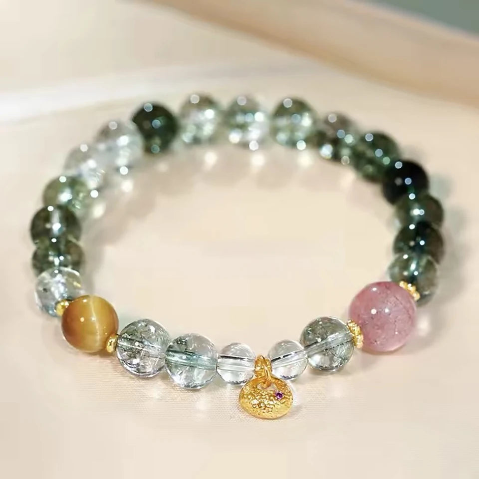 2026 New exquisite and high-end layered candy heart agate crystal bead bracelet for women, Korean ins style best friend gift