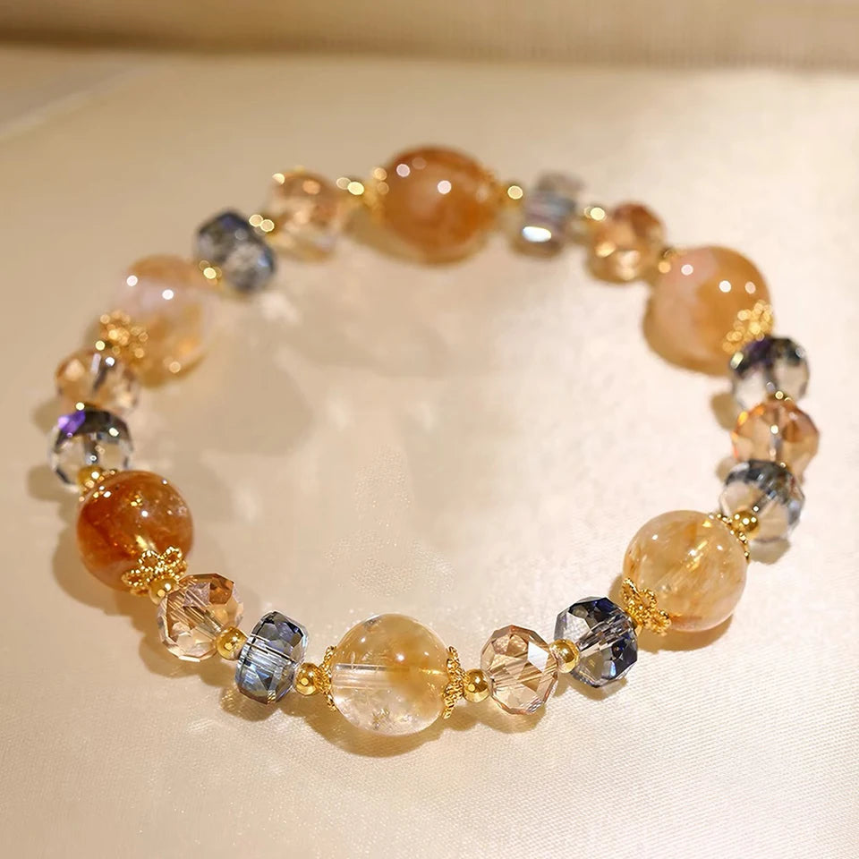 2026 New exquisite and high-end layered candy heart agate crystal bead bracelet for women, Korean ins style best friend gift