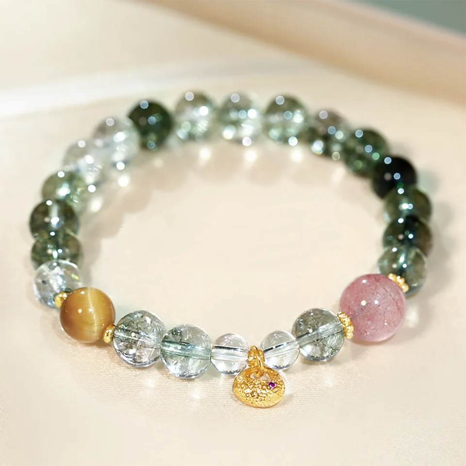 2026 New layered mint green and white crystal women's bracelet, light luxury, niche, exquisite, perfect as a festive gift